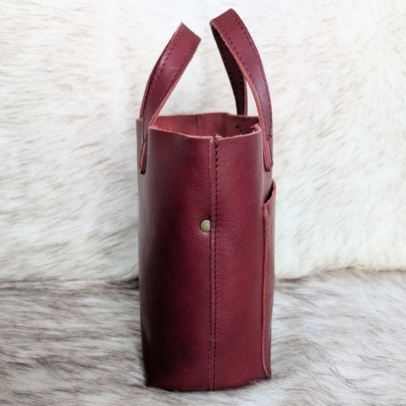 Portland Leather Mini Crossbody Tote in Berry Good - Picture 6 of 14